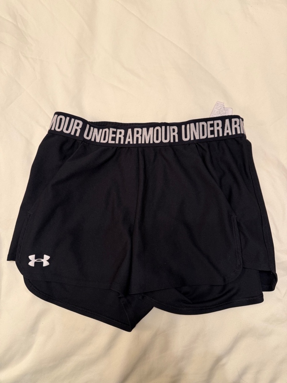 Under Armour Black Athletic Shorts with Branded Waistband